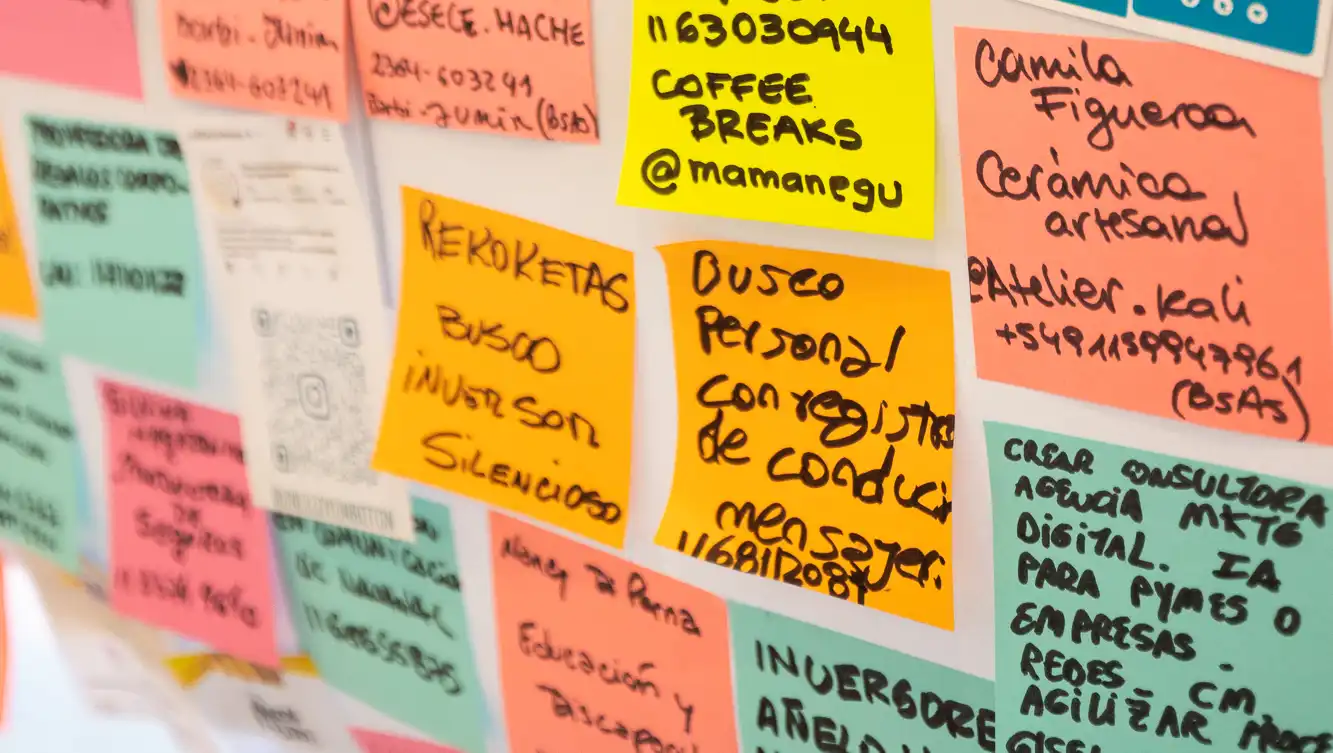 Post-its de una capacitación de la fundación